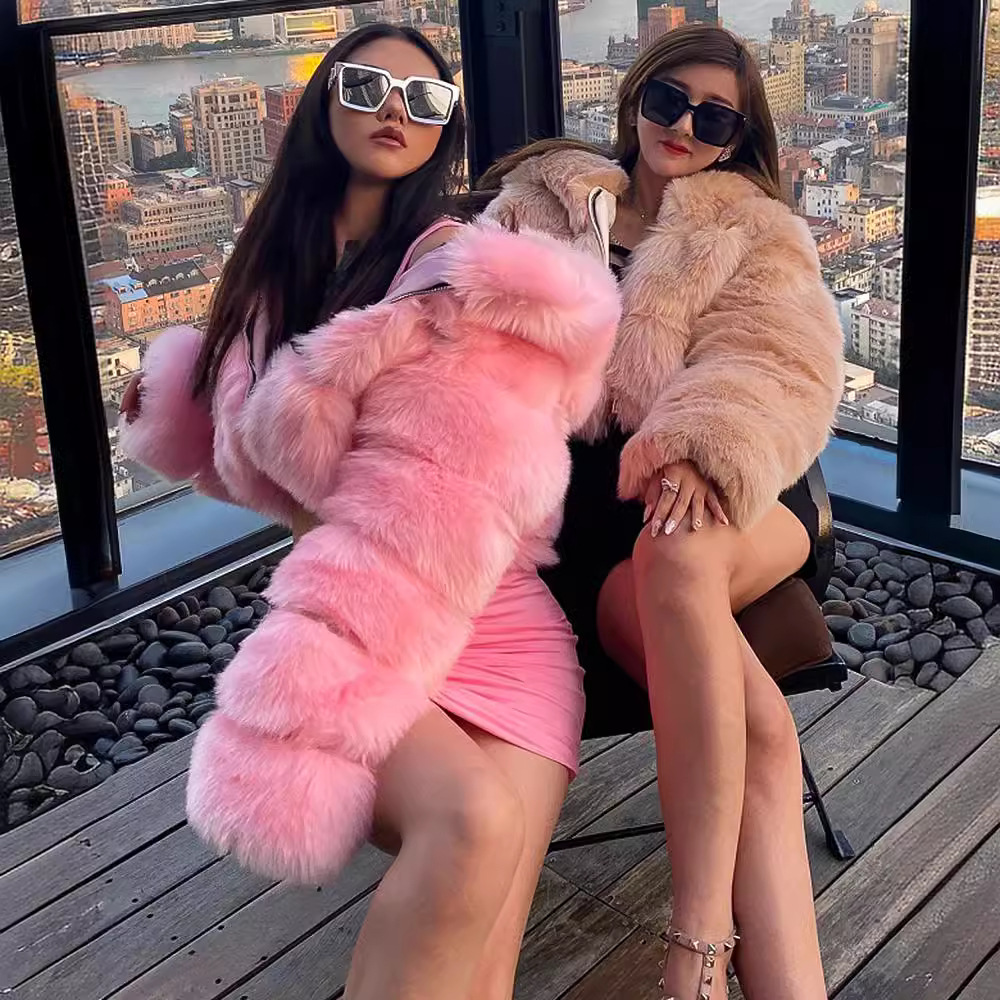 Picture of New imitation fur coat coat European and American fashion imitation fur factory wholesale Haining imitation fur fashion Joker