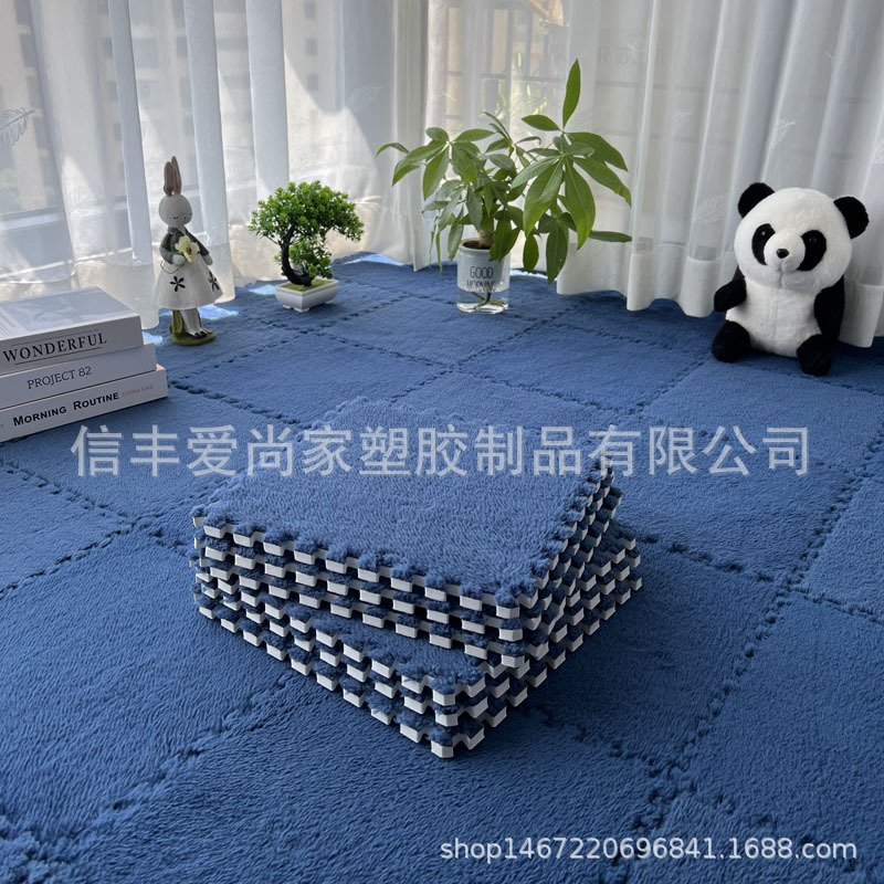 Picture of Bedside carpet bedroom full-bed room plush stitching foam floor mat cut tatami mat stain-resistant household
