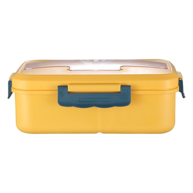 Wheat Straw Portable Insulated Lunch Box Student Lunch Separated Lunch Box with Lid Fresh Keeping Lunch Box for Microwave Oven