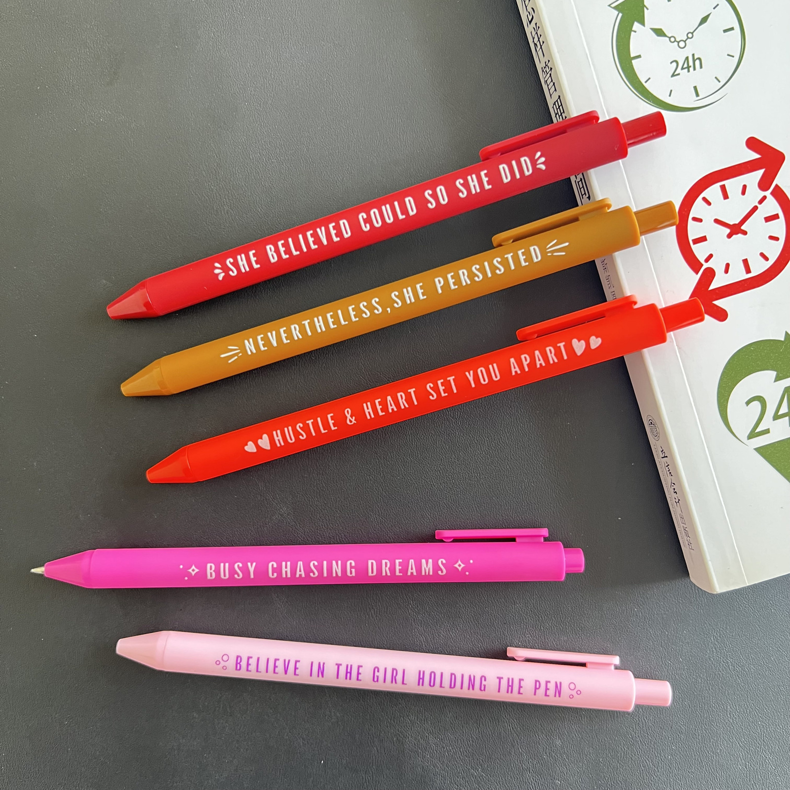 Colorful Girl Power Ballpoint Pens rainbow pen female Power copywriter Ballpoint pen