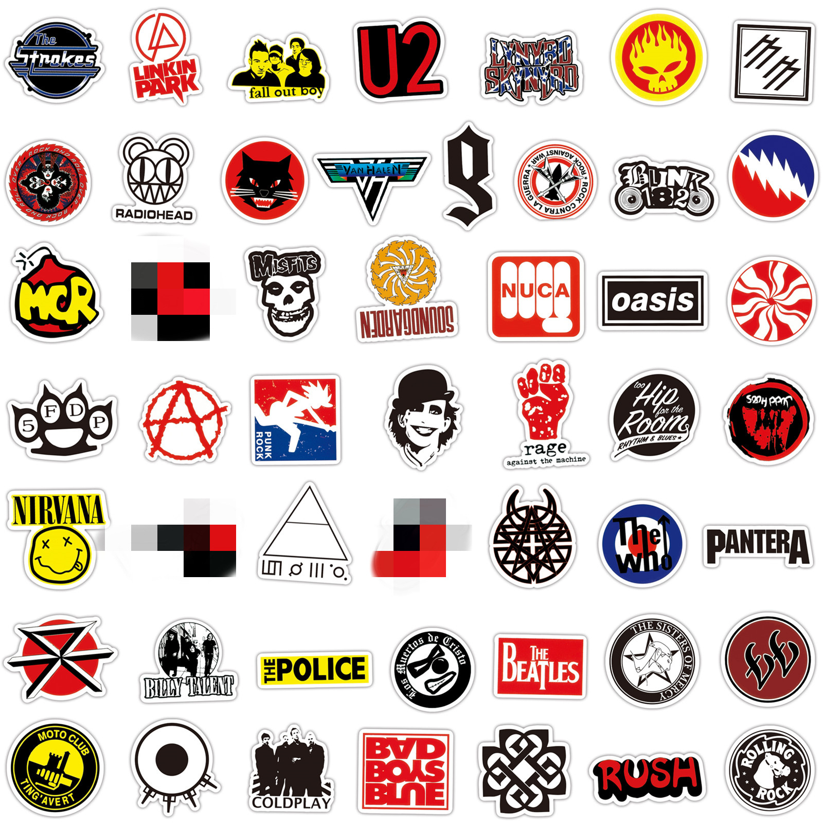 Picture of 50 Rock Rock Band Logo Graffiti Stickers Luggage Motorcycle Skateboard Helmet Personalized Waterproof Stickers