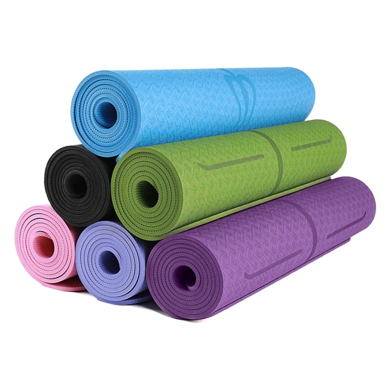in stock wholesale tpe yoga mat position line single-layer monochrome 6mm widened 68cm fitness mat yoga mat manufacturers