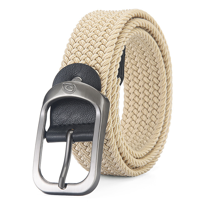 Picture of Korean-style Casual Couple Student Pin Buckle Belt Black Belt All-match Elastic Woven Punch-free Belt