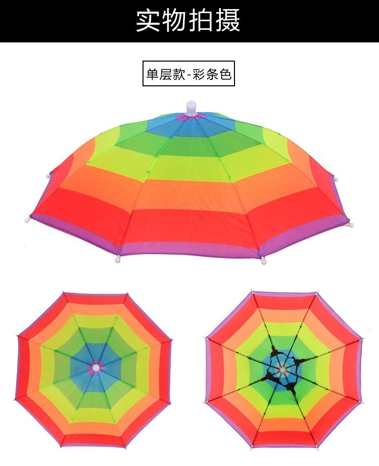 Picture of Sunscreen Hat Umbrella 69 Large Head-Mounted Umbrella Stand Umbrella Hat Rainbow Advertising Umbrella Umbrella Fishing Umbrella Fishing Hat