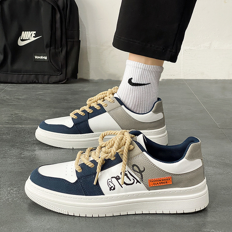 Spring Men's Shoes 2025 New High-End Design Niche Boys' Flat Shoes Casual Versatile Sports Shoes Trendy Shoes