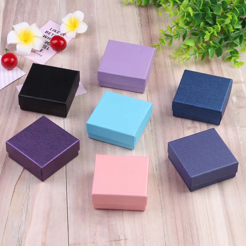 Factory spot wholesale 7.5*7.5 heaven and earth cover jewelry box earrings ring box jewelry gift box