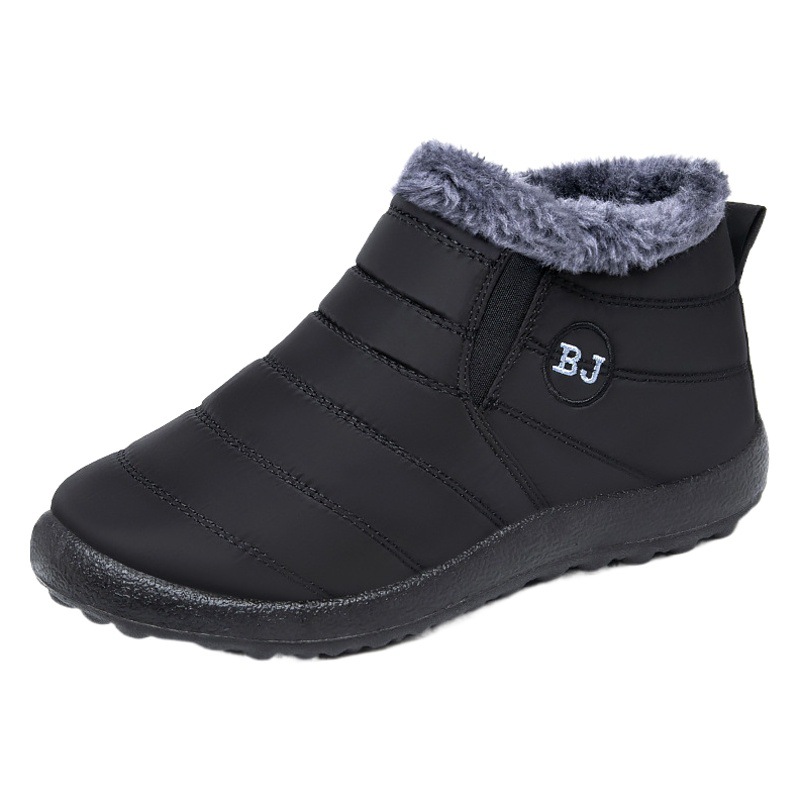 Cotton Boots Winter New Cross-Border Large Size Cotton Shoes Fleece-Lined Thickened Warm Snow Boots Couple Slip-On Short Boots Wholesale
