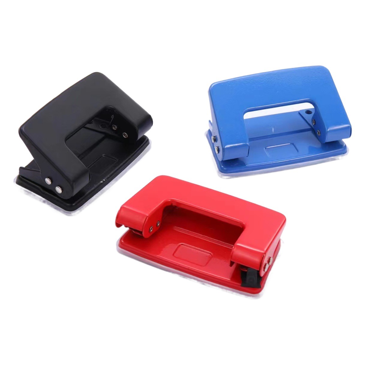 Manufacturer macaron color double-hole punching machine metal manual portable hole puncher two-hole student office loose-leaf binding