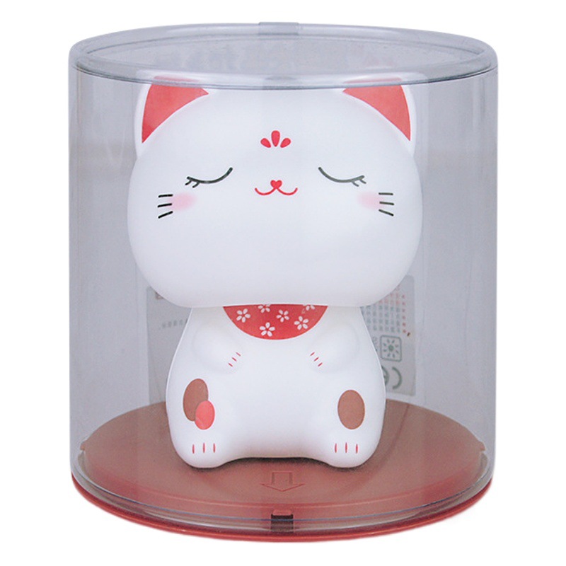 MLY23073 cross-border new solar Big Head lucky cat nods Dharma cat creative decorative car ornaments