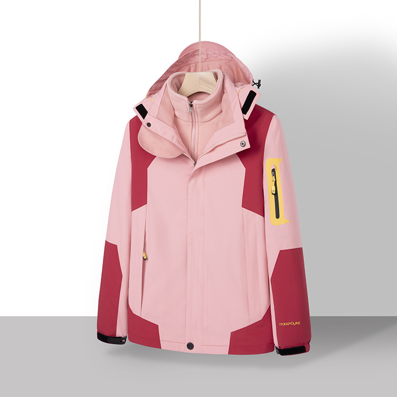 Picture of Autumn and Winter new outdoor two-piece jacket men's warm three-in-one couple jacket women's work clothes mountaineering clothes