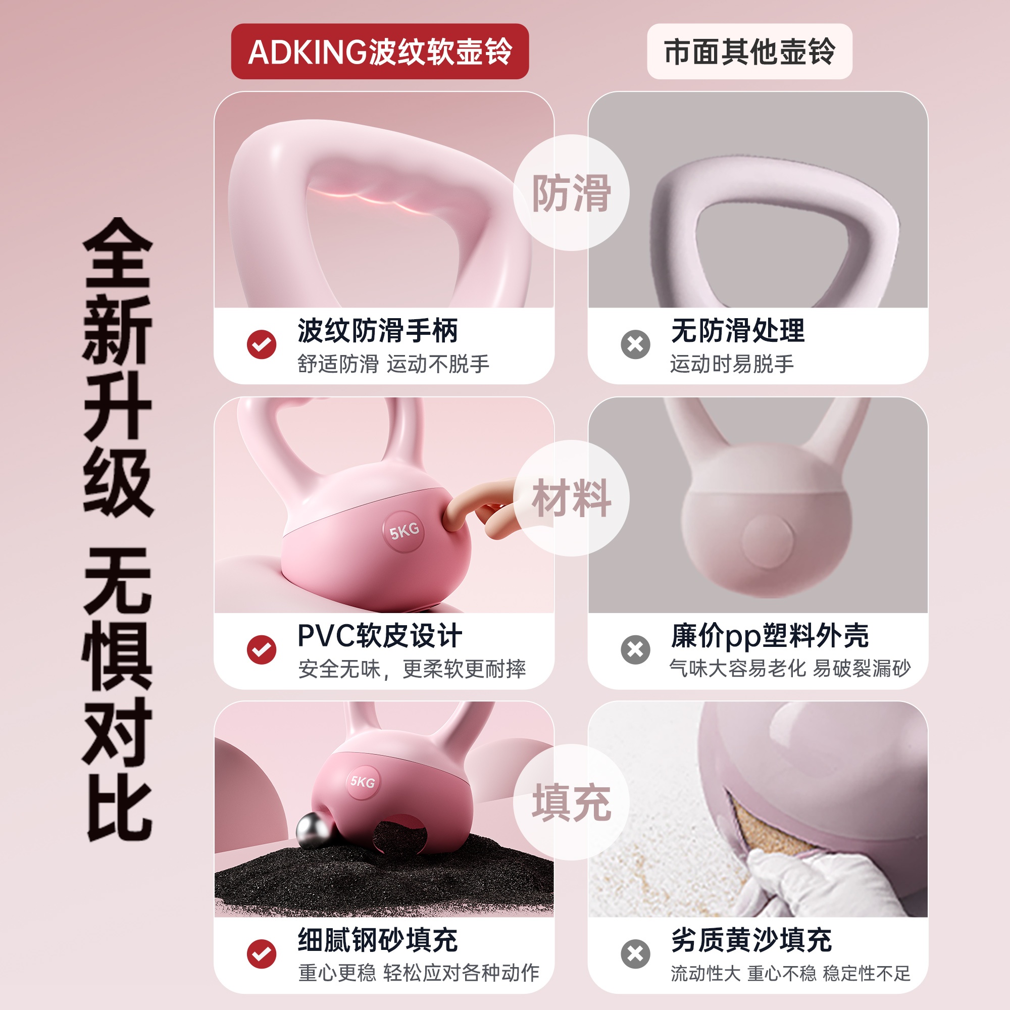 Picture of Soft Kettle Bell Women's Fitness Home 6kg Hip Training Shaping Soft Bell Kettle Men's Dumbbell Kettle Exercise Equipment