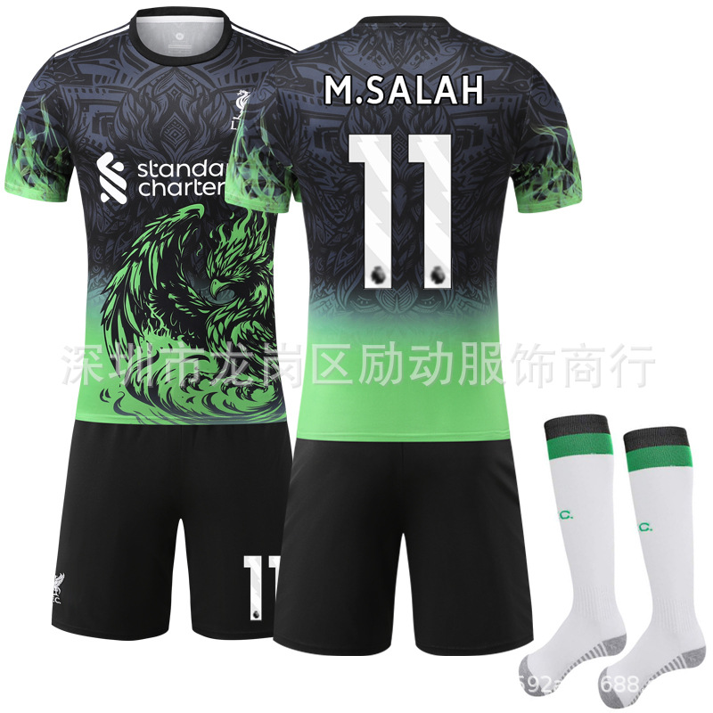 Club Green Gradient 7 Verz No. 11 Saahe Jersey Set Liverpool Special Commemorative Edition Football