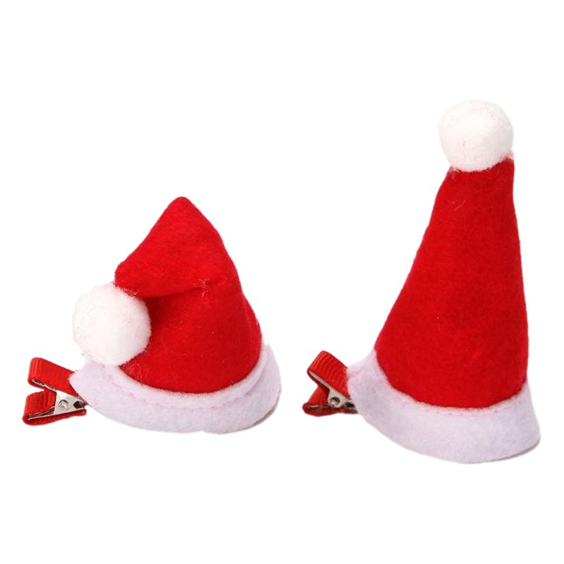 Christmas Holiday Cute Hat Hairpin Handmade Hairpin Headwear Gift Creative Little Red Riding Hood Little Curved Hat Christmas Hairpin