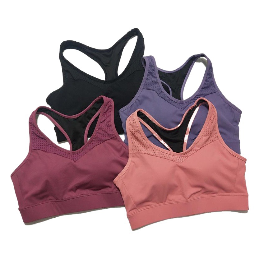 Large Size One-piece Fixed Chest Pad Sports Underwear Women's Large Wrap Stereotype Running Yoga Fitness Bra Thin Cup