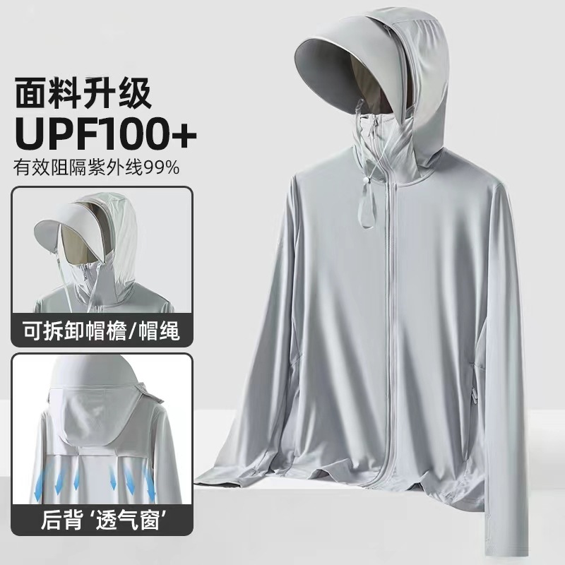 Picture of UPF100 Sun Protection Clothing Men's Summer Outdoor Professional Fishing Clothing UV Protection Ice Silk Sun Protection Coat Women