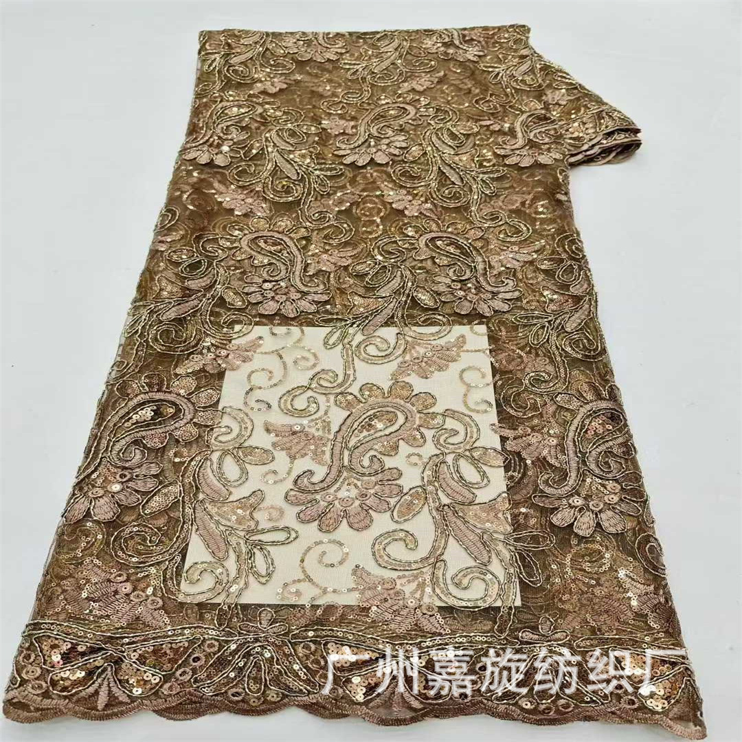 Aliexpress Middle Eastern Style 3+5mm Sequin Cord Lace Fabric Wedding Dress Embroidery Lace