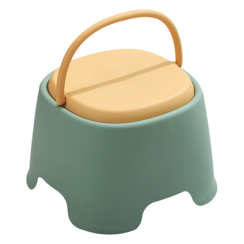 Thickened plastic stool with handle kindergarten children's short stool non-slip bench household shoe changing stool small chair