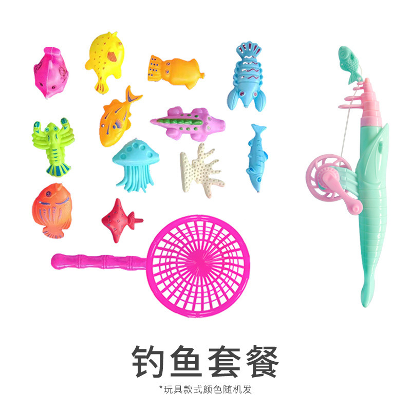 Picture of Baby inflatable fishing pond children's fishing pond stall commercial beach home park children's toys paddling pool set