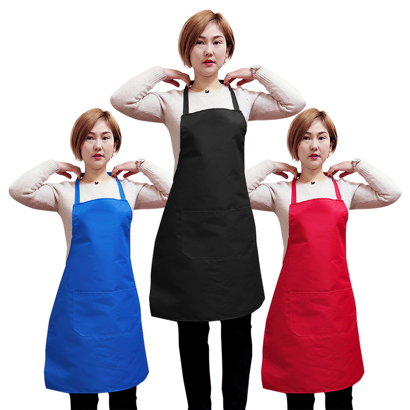 Picture of Manufacturer Wholesale Printed Advertising Waterproof Apron Custom Logo Pure Cotton Kitchen Promotion Adult Apron Labor Protection Apron