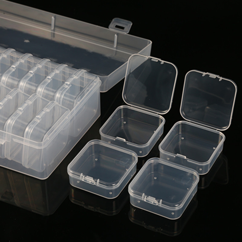 Multi-Compartment Plastic Transparent Loose Bead Earring Accessories Grids Storage Packaging Box Handmade DIY Small Jewelry Storage Box