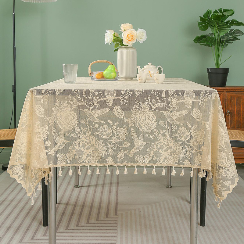 Picture of New Style Lace Rectangular Tablecloth Tea Table Tablecloth Disposable Simple Tassel Tablecloth Household Nordic Style Release