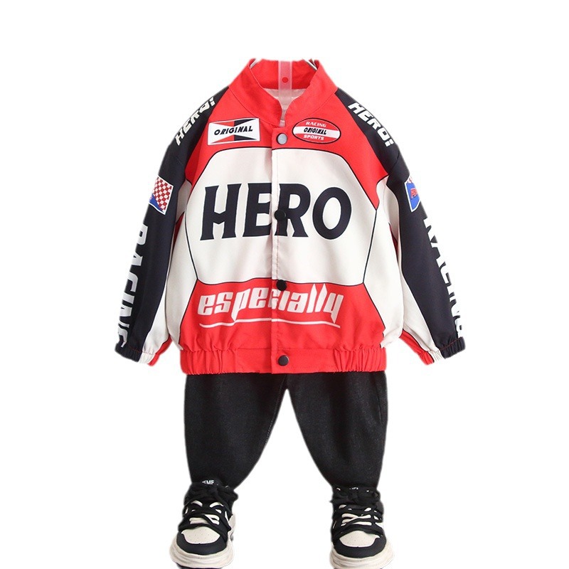 Picture of 5956 Boys' Trendy Motorcycle Jacket 2025 Autumn New Children's Clothing Spring and Autumn Street Style Jacket Top for Babies