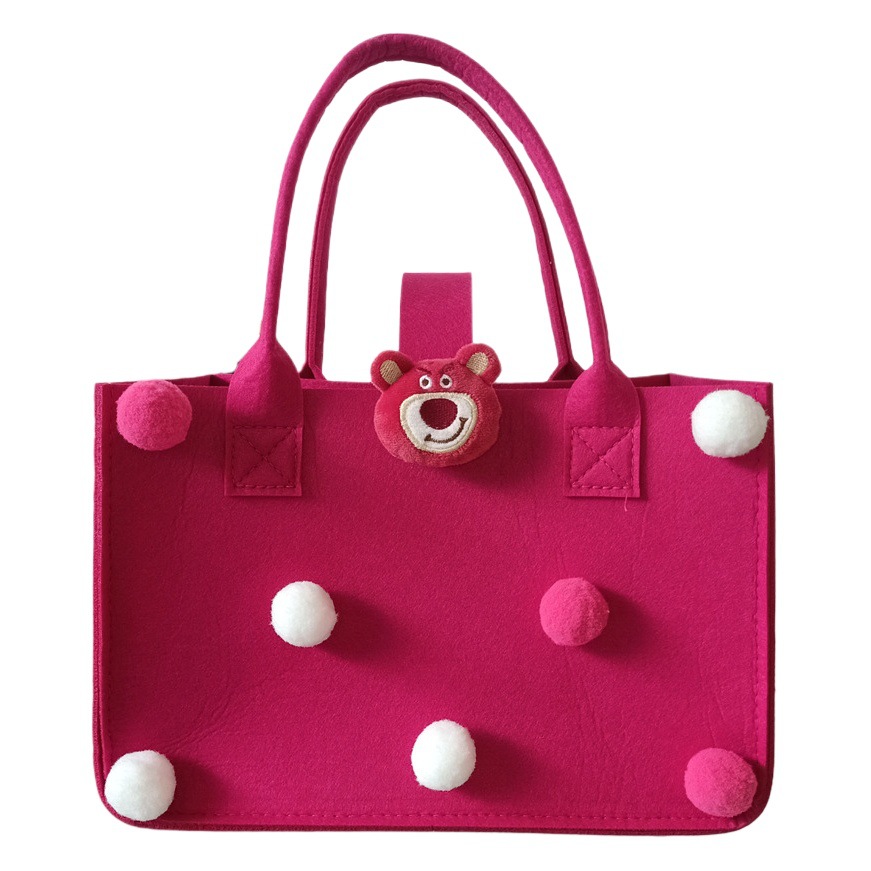 Felt bag in stock wholesale baby companion gift cartoon felt handbag net red envelope one-year-old 100-day banquet gift bag