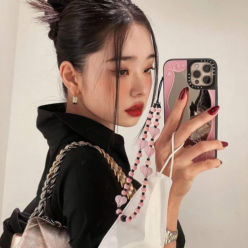 KKBEAD Single Is Hell South Korea Star freezia Song Zhiya Same Pink Love Phone Chain Lanyard