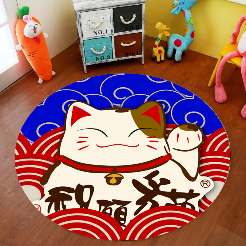Picture of Cross-Border Cartoon Round Carpet Bedroom Cute Full Bedside Mat Thickened Crystal Velvet Children's Floor Mat Room Carpet