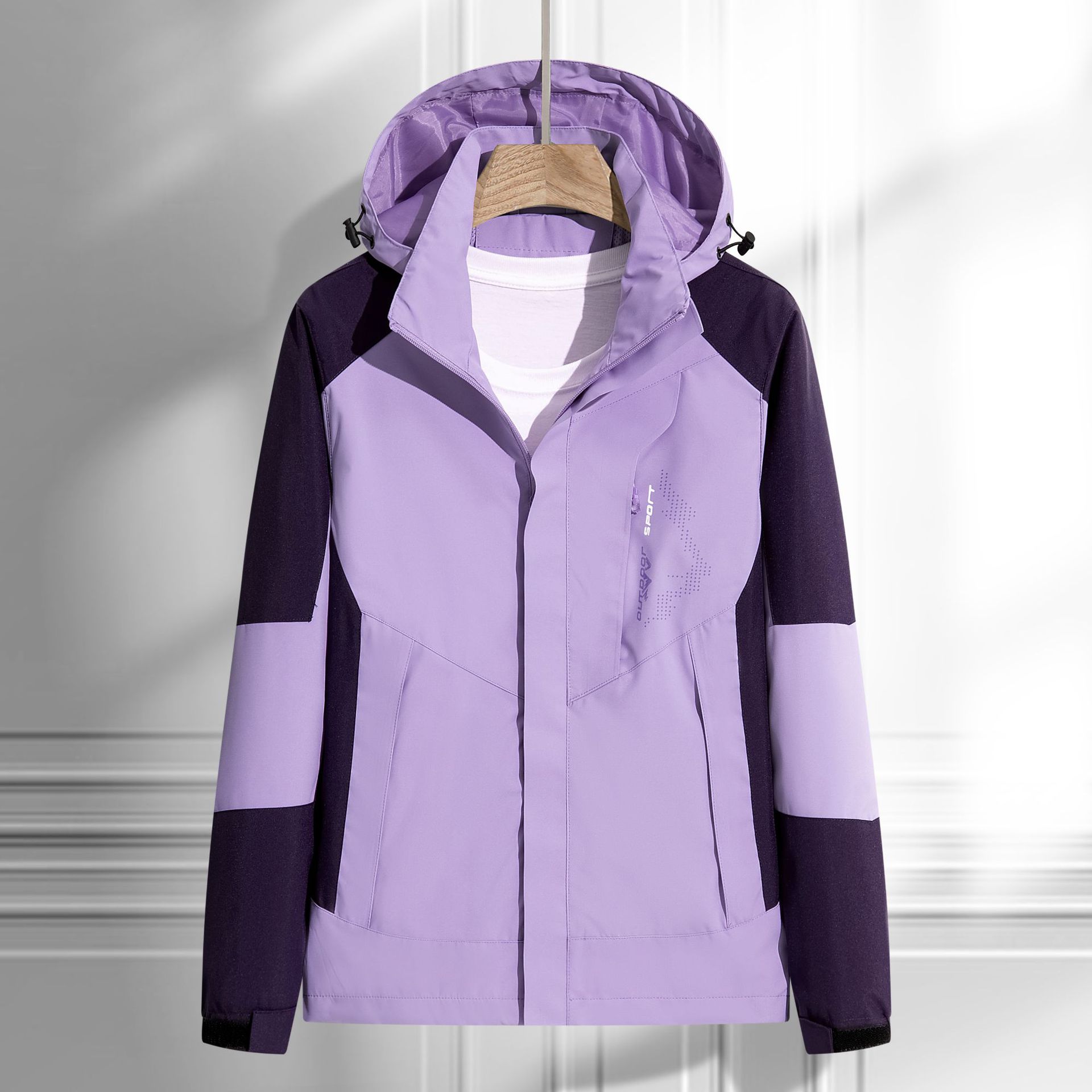 Women's 2025 New Spring and Autumn Detachable Single Layer Windproof Waterproof Outdoor Mountaineering Suit Couple's Trendy Brand Jacket