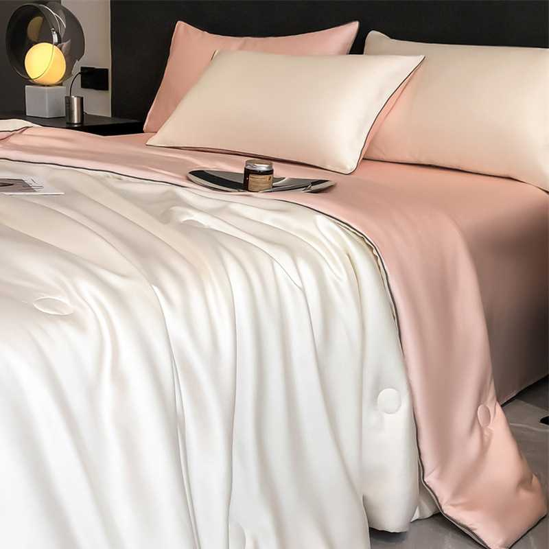 Picture of Class A Lyocell Fiber Tencel Summer Quilt Four-piece Superior Air-conditioning Quilt Summer Cool Quilt Core Machine Washable Thin Quilt