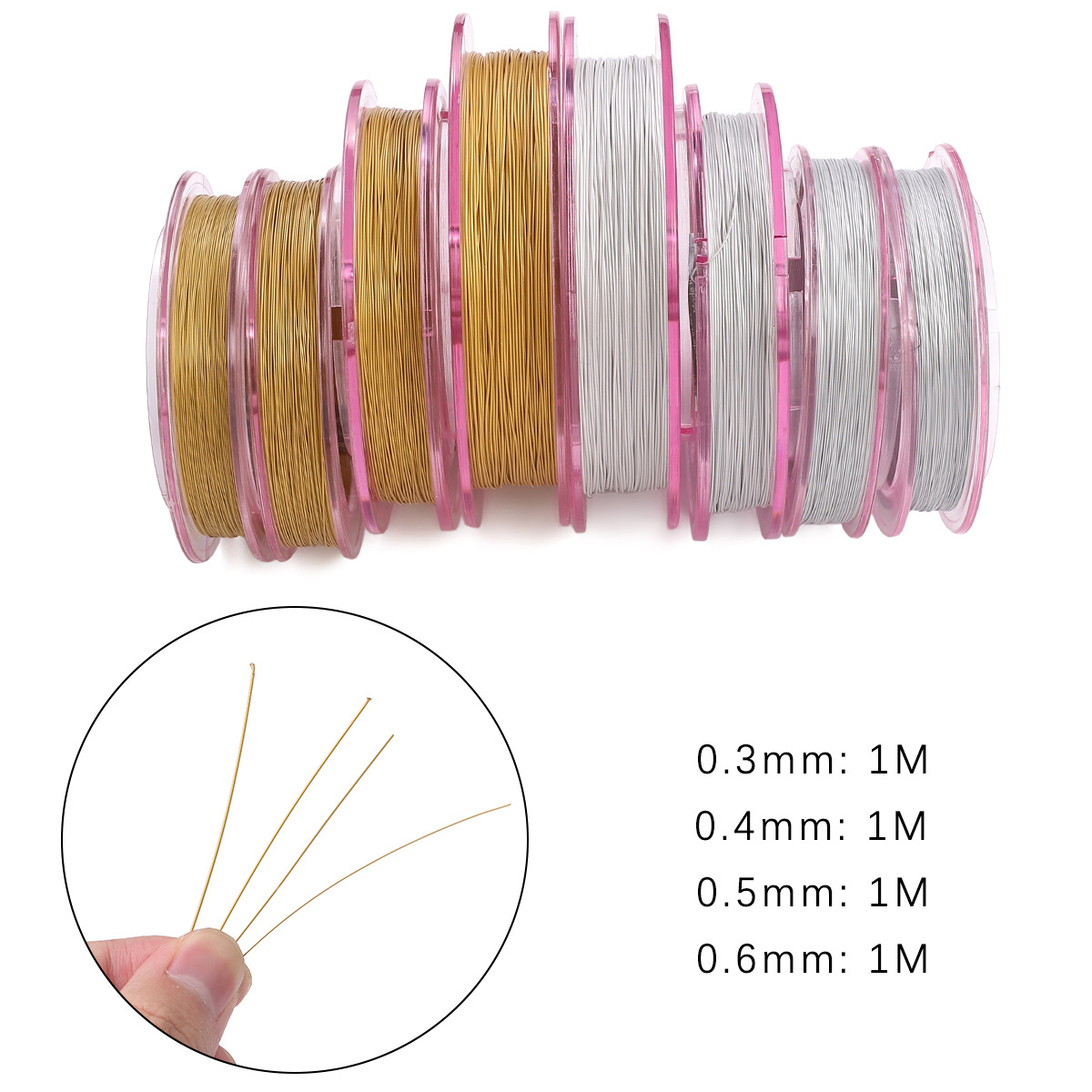 Picture of Japan Imported Gold Wire Cord Steel Wire Pearl Neck Chain Collar Bracelet Beaded Handmade DIY Jewelry Accessories