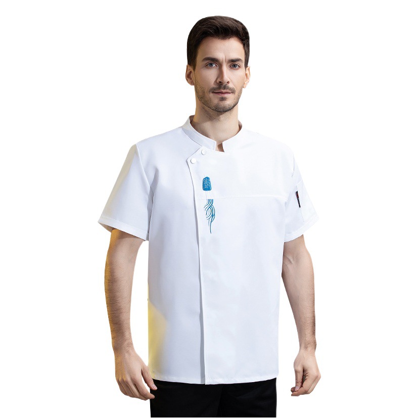 Chef Clothing Men's Short-sleeved Thin Breathable Mesh Wear-resistant Chef Work Clothes Long-sleeved Hotel Kitchen Hot Pot Baking