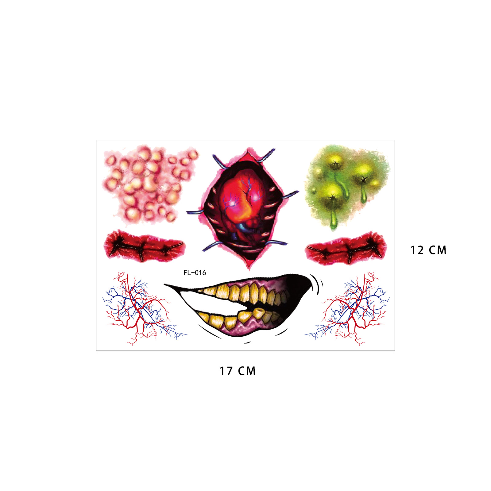 Picture of European and American cross-border hot sale Halloween funny face tattoo stickers masquerade dead dead face stickers tattoo stickers