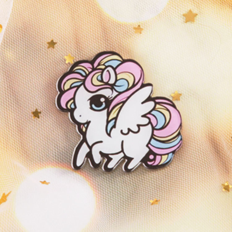 Picture of Japanese and Korean Acrylic Badges Anime Cartoon Cute Brooch Unicorn Rainbow Little Girl Bag Pendant Accessories