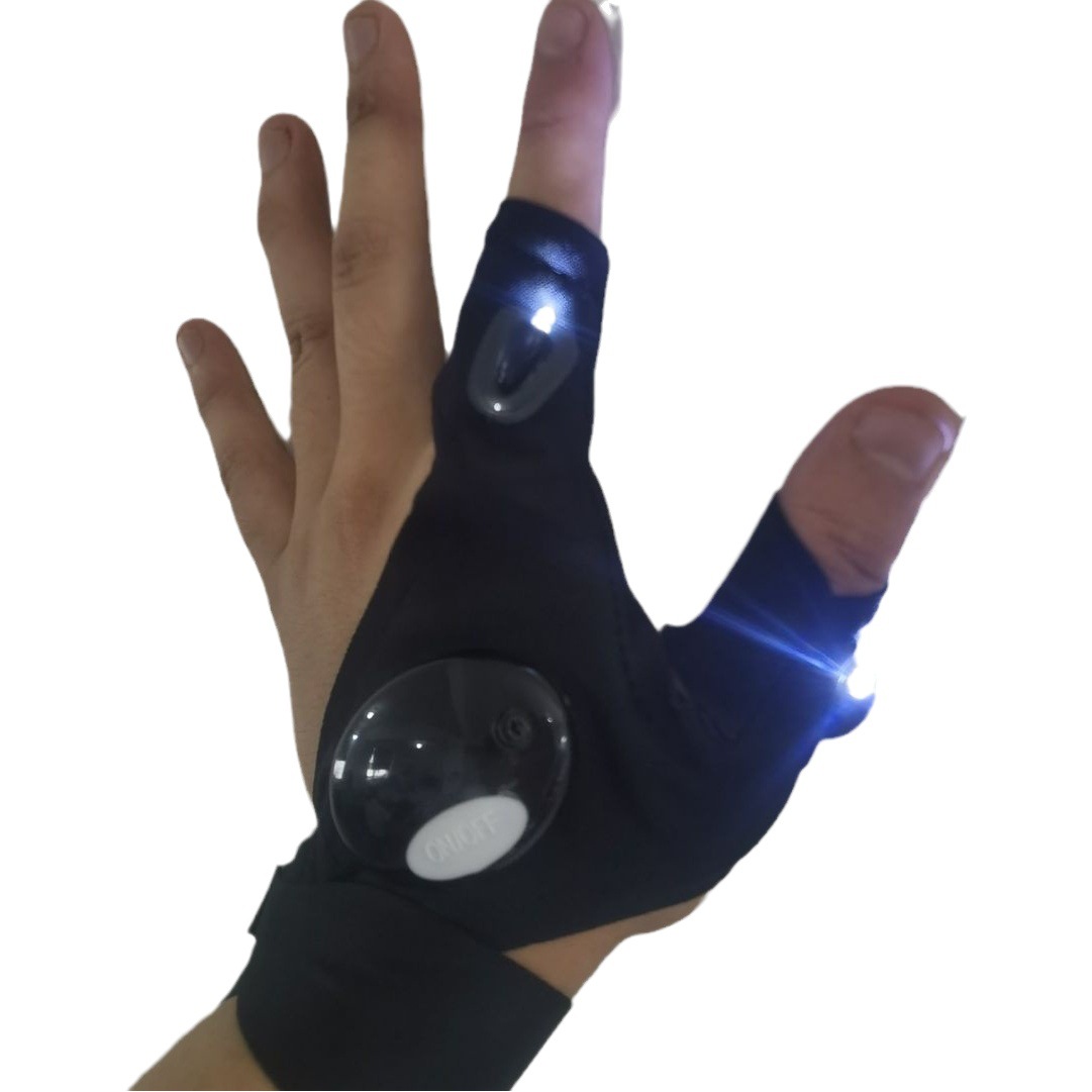 Led Flashlight Luminous Fishing Gloves Breathable Outdoor Lighting Luminous Gloves Night Fishing Finger Light Gloves