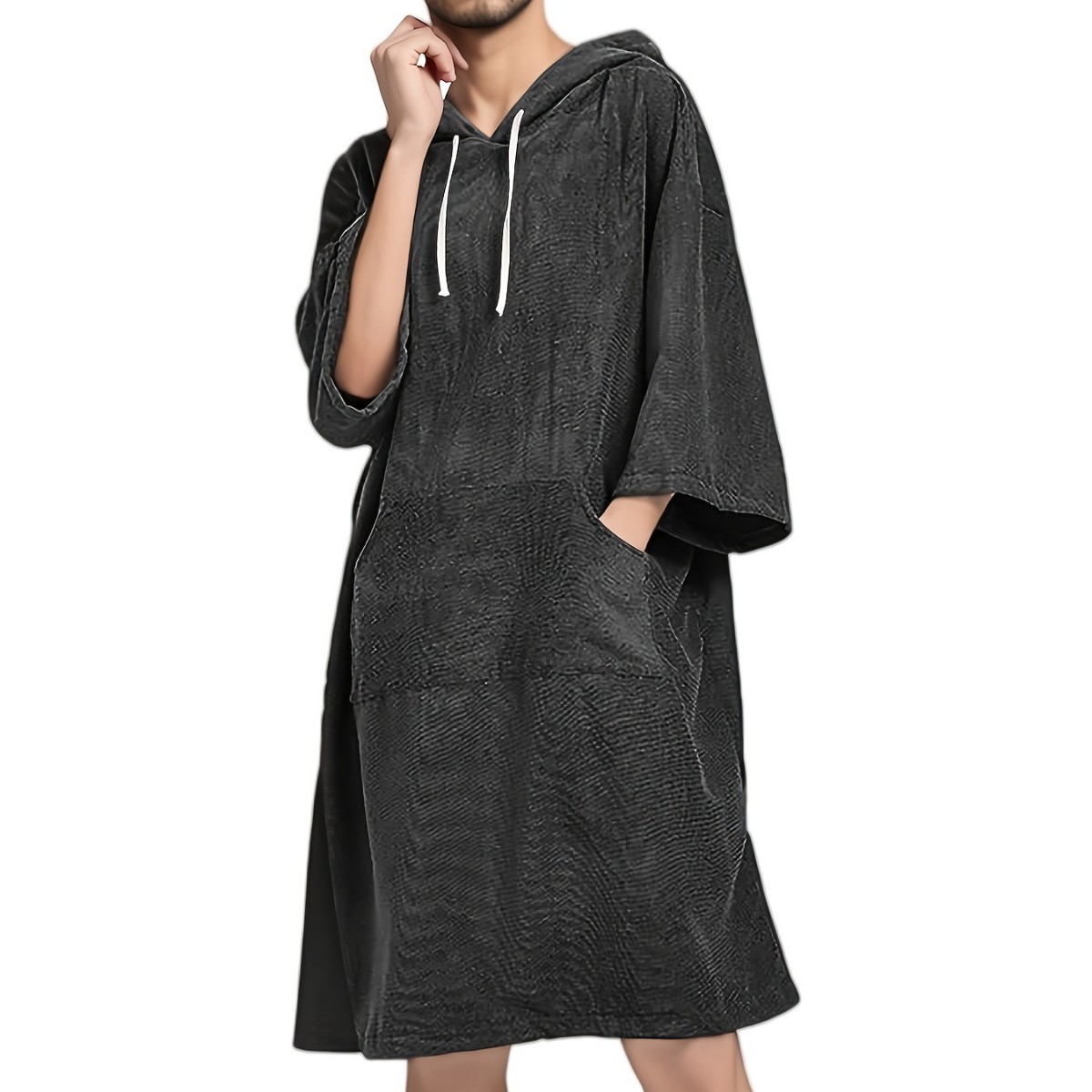 Thickened Microfiber Hooded Cape Bath Towel Quick-Drying Cape Swimming Beach Surfing Couple Changing Bathrobe