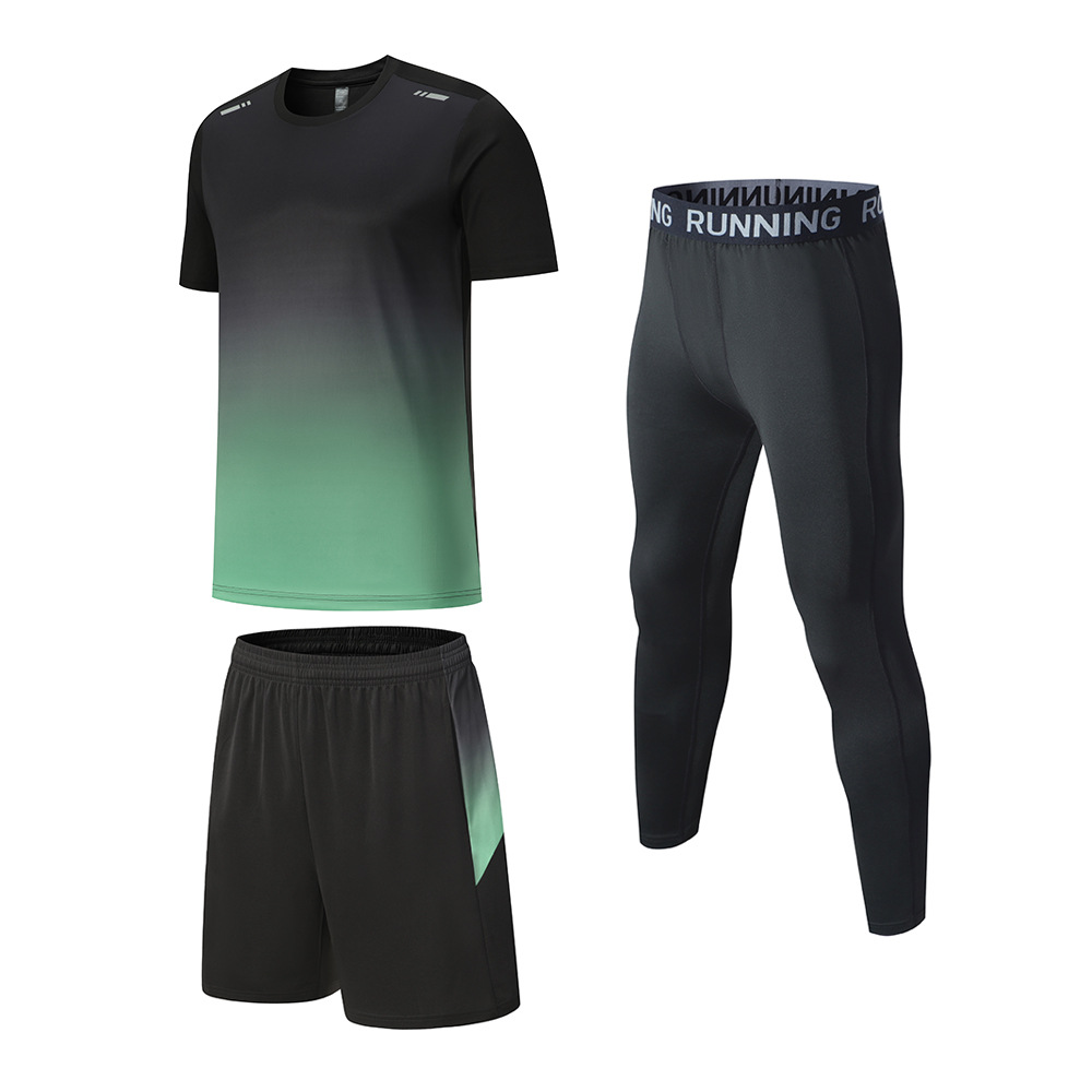 Picture of Cross-border Sports suit Men's Fitness Clothes Running Equipment Morning Running Clothes Cycling Training Room Tight Quick Dry Clothes Wholesale