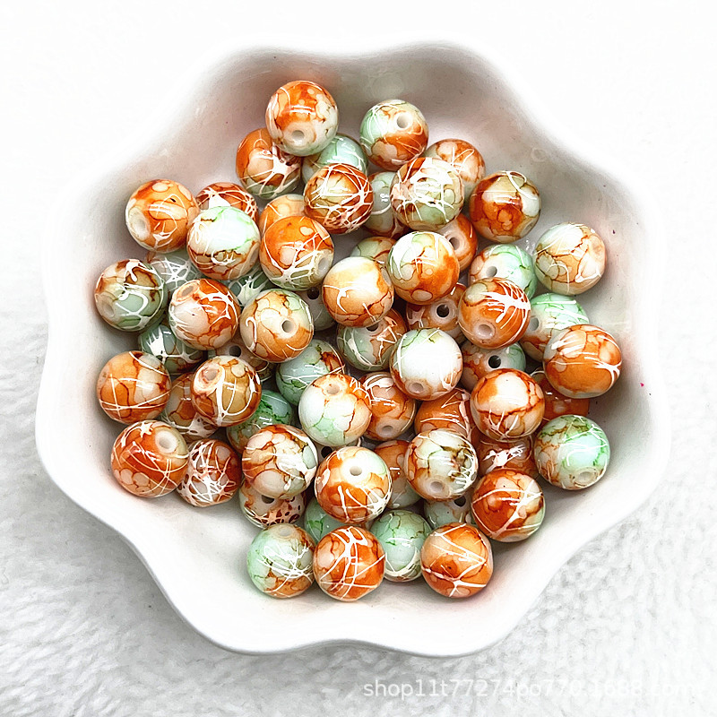 Picture of In stock two-color round beads glass beads loose beads handmade diy bracelet accessories wholesale necklace jewelry beaded material