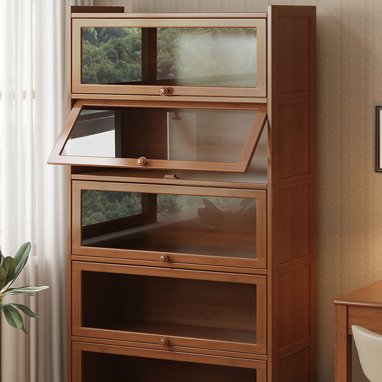 Internet Celebrity Bookshelf Storage Rack Floor-Standing Bookcase Storage Cabinet Integrated Wall Storage Household Multi-Layer Dustproof Display with Door