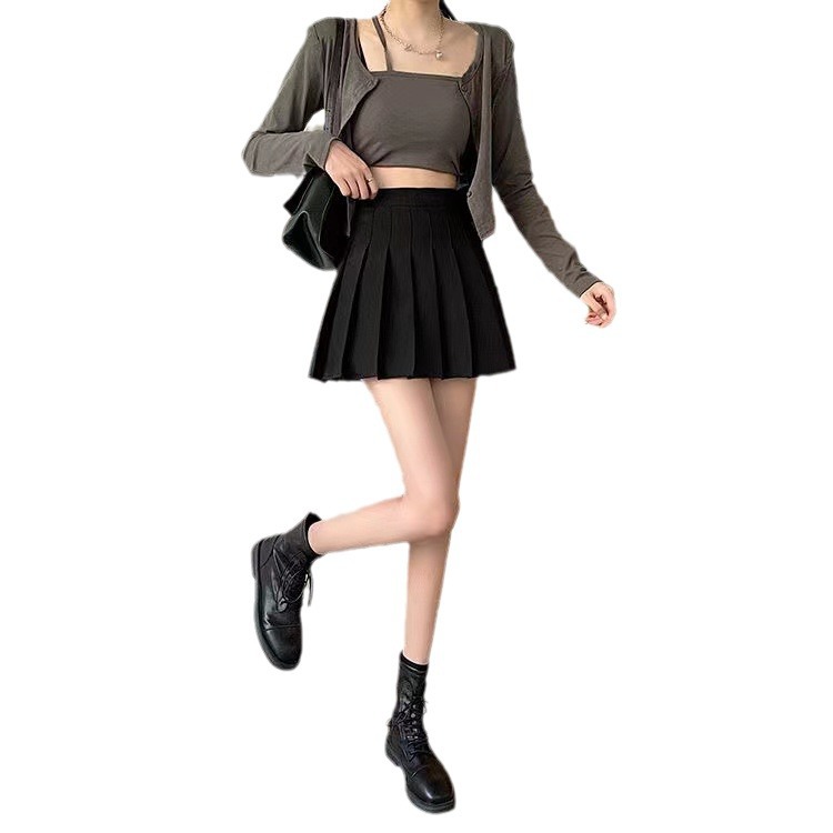 Picture of Safety Pants Zipper Button Pleated Skirt JK Uniform Korean Fashion Student Skirt All-match Skirt Short Skirt