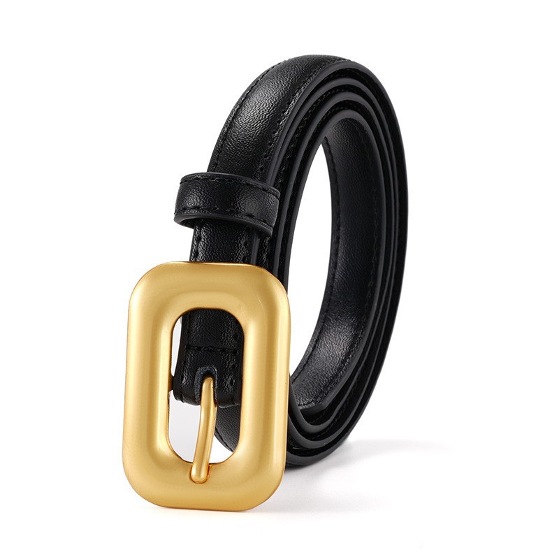 New Women's Belt Double-sided Cowhide Fashion All-match Pin Buckle Jeans with Amazon Cross-border Leather Belt Women