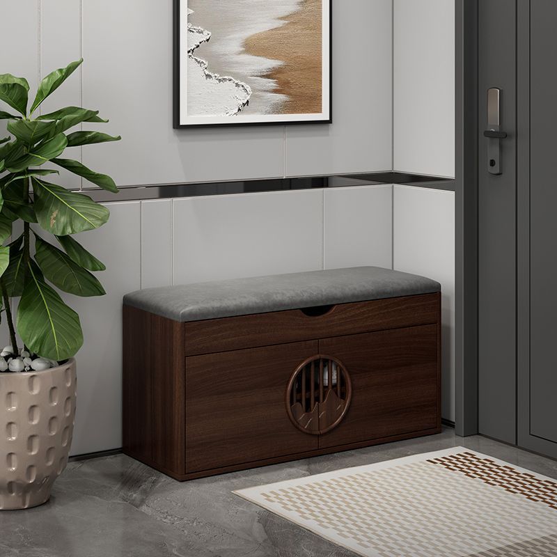 Entryway Shoe-Changing Bench with Seat Cushion for Home Use, Simple and Easy to Assemble, Chinese-Style Shoe Bench for Entryway