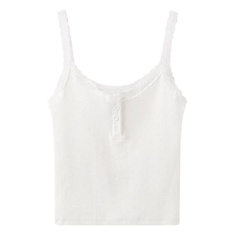 Pure Hot Girl white lace camisole women with chest pad inner wear slim slimming outer wear beauty back bottoming top