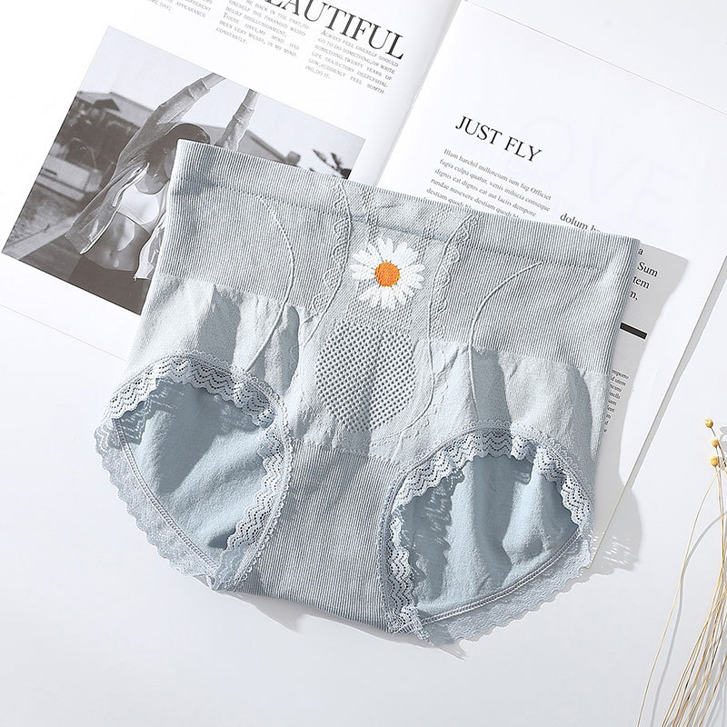 Picture of Foreign trade mid-waist tummy panties female sexy girl Daisy panties wet hip seamless briefs
