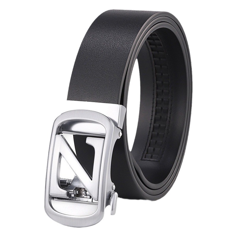 High-end Business Belt Men's High-end Sense Top Layer Cowhide Belt Men's Fashion Trendy Men's Automatic Buckle Belt Genuine Leather