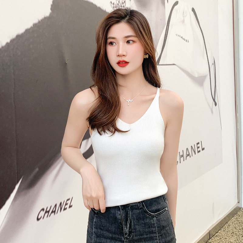 Picture of 2025 Spring and Summer Camisole Women's Spice Girl Short Knitted Casual Slim-fit Sleeveless Base Top