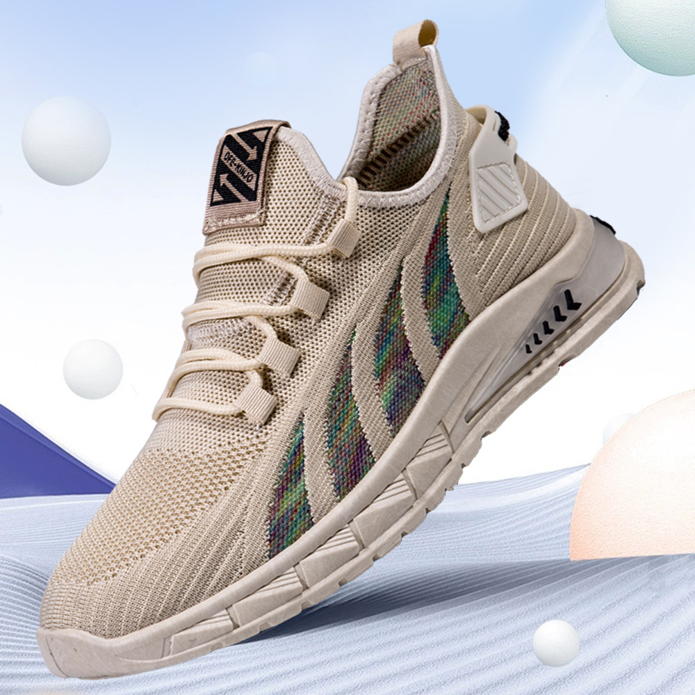 Cross-border foreign trade plus size men's shoes 2024 new summer fly knit breathable coconut shoes fashion lace-up sneakers
