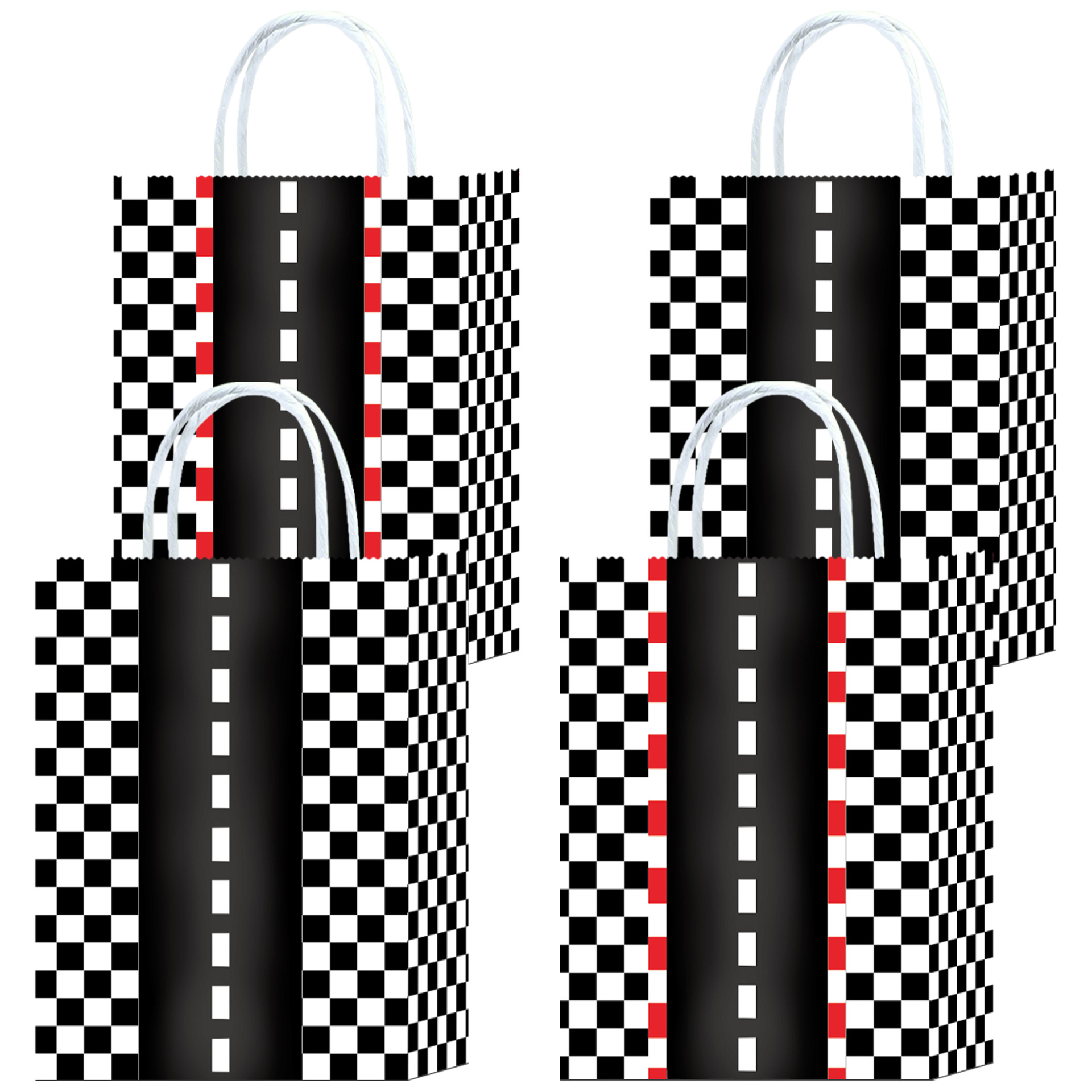 New Amazon Checkered Checkerboard Plaid Gift Paper Bag Birthday Party Shopping Gift Paper Bag Jewelry Tote Bag