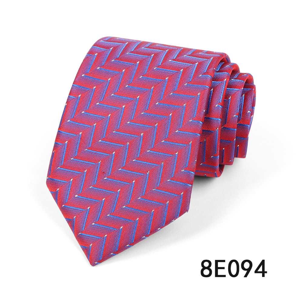 Picture of Men's Tie Business Casual Stripesd Tie 8cm Polyester Jacquard Embroider Print Tie Wholesale Formal Wear